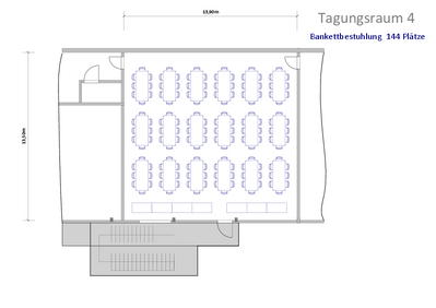 Bankettbestuhlung | 144 Plätze