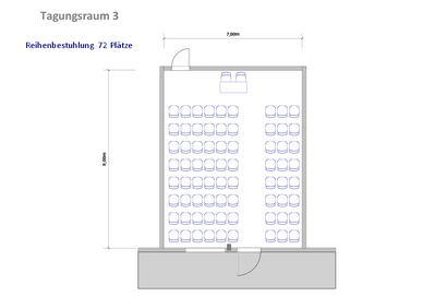 Reihenbestuhlung | 72 Plätze