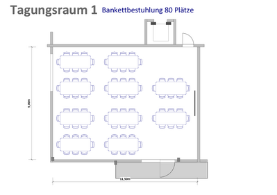 Bankettbestuhlung | 80 Plätze